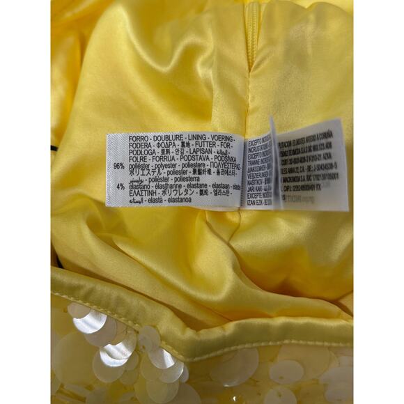 ZARA Yellow Paillette Embellished Mini Skirt Blogger Favorite Party Size S NWT - Picture 10 of 10